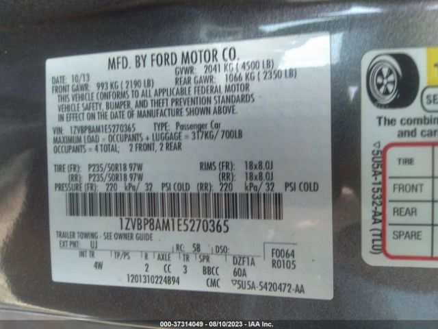 1ZVBP8AM1E5270365 Ford Mustang V6