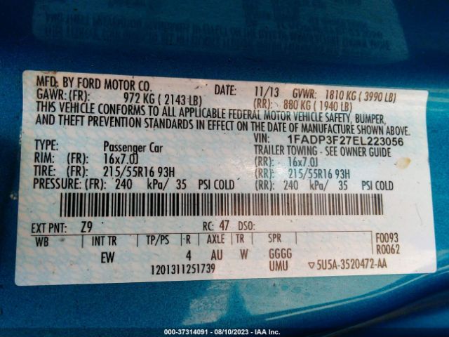 1FADP3F27EL223056 Ford FOCUS SE