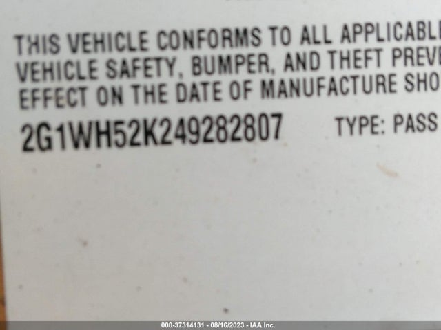 2004 CHEVROLET IMPALA LS VIN: 2G1WH52K249282807