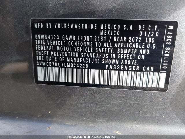 3VWCB7BU7LM024228 Volkswagen Jetta S/se/r-line