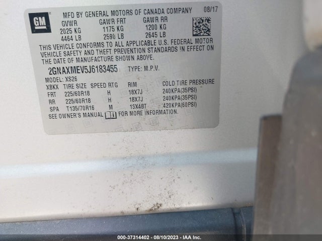 Chevrolet Equinox Premier 2018 2GNAXMEV5J6183455 Image 9