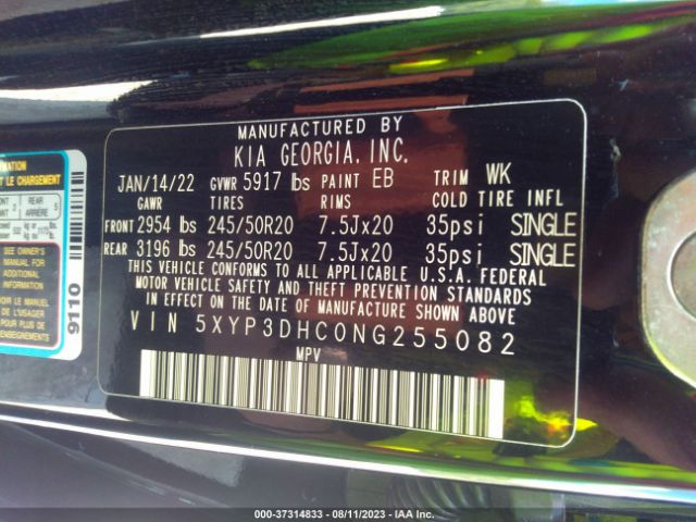 5XYP3DHC0NG255082 KIA Telluride Ex