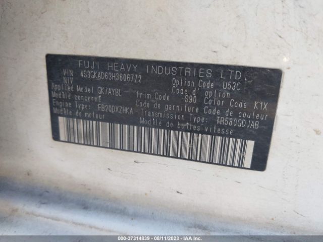 4S3GKAD63H3606772 Subaru Impreza Premium