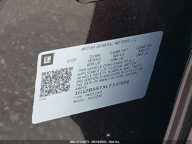 Chevrolet MALIBU LS 2020 1G1ZB5STXLF137656 Image 9