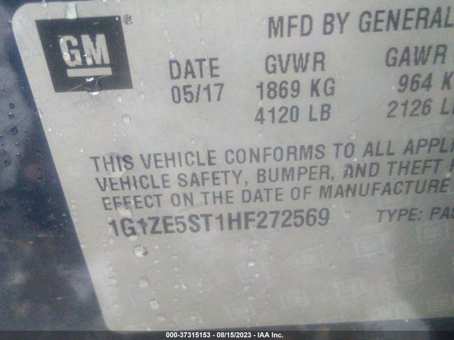 Chevrolet MALIBU LT 2017 1G1ZE5ST1HF272569 Image 9
