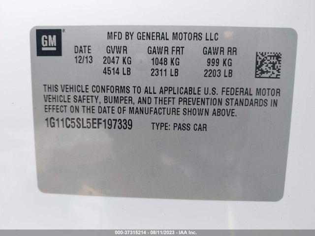 Chevrolet MALIBU LT 2014 1G11C5SL5EF197339 Image 9