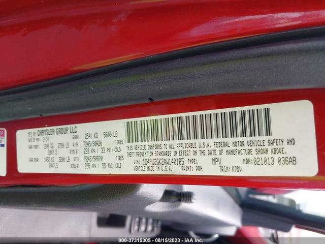 2010 DODGE NITRO SE VIN: 1D4PU2GK2AW140185