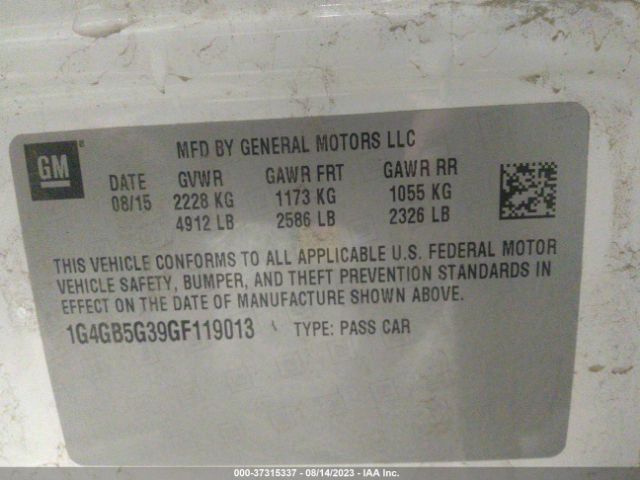 1G4GB5G39GF119013 Buick Lacrosse Leather