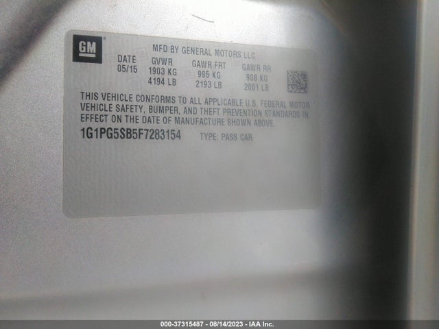 Chevrolet CRUZE LTZ 2015 1G1PG5SB5F7283154 Image 9