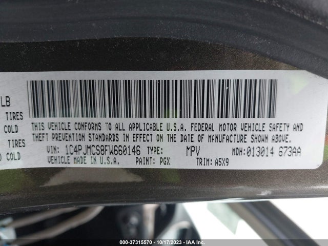 2015 JEEP CHEROKEE LATITUDE VIN: 1C4PJMCS8FW660146