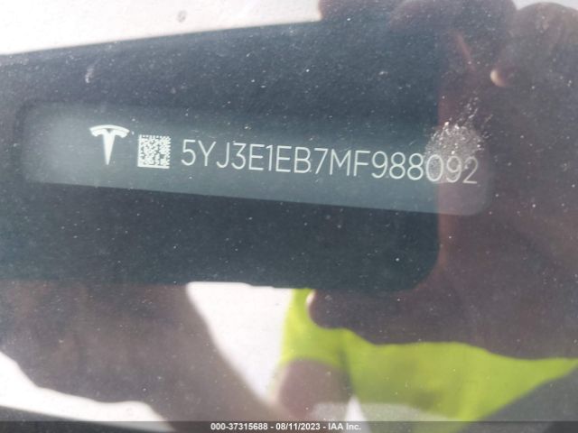 5YJ3E1EB7MF988092 Tesla Model 3 Long Range