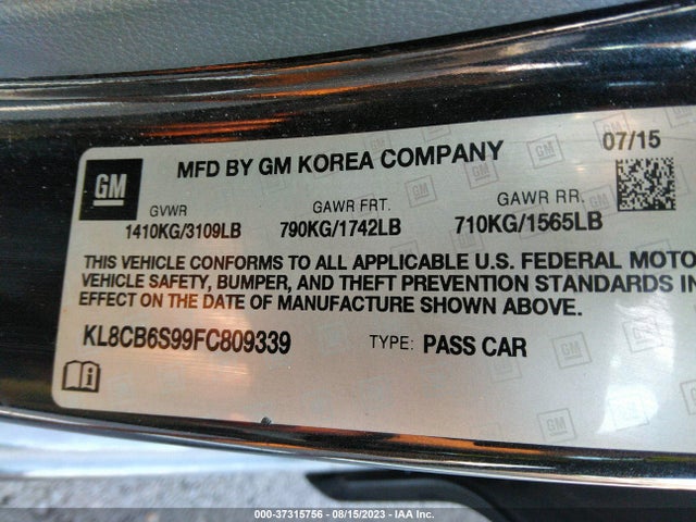 Chevrolet SPARK LS 2015 KL8CB6S99FC809339 Image 9