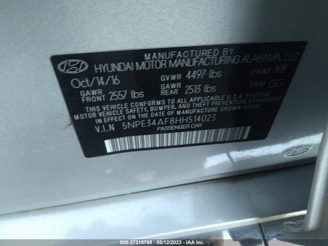 Hyundai Sonata Sport 2017 5NPE34AF8HH514023 Image 10