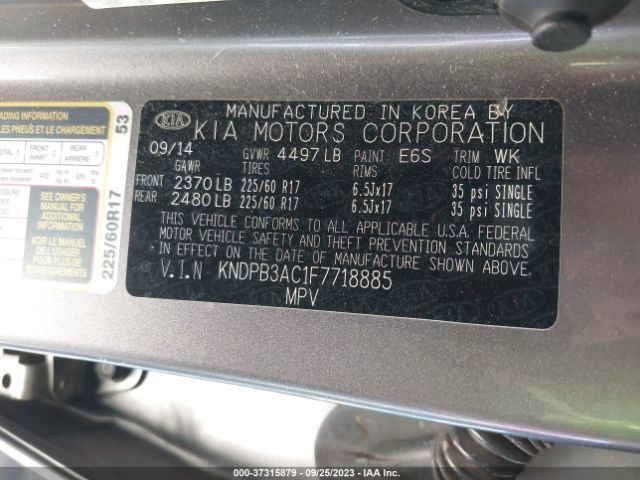 KNDPB3AC1F7718885 KIA Sportage Lx