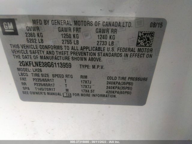 2GKFLNE38G6113959 GMC Terrain Sle
