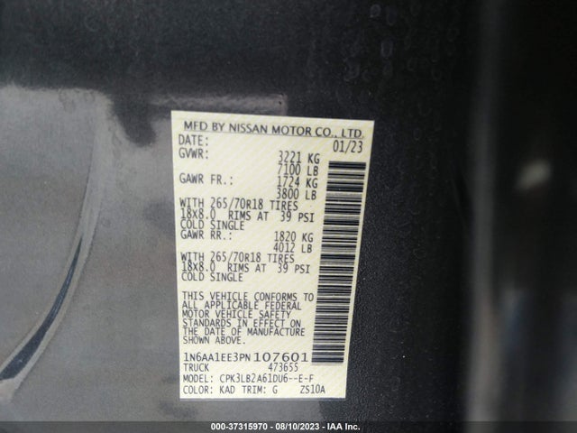 2023 Nissan Titan, VIN: 1N6AA1EE3PN107601