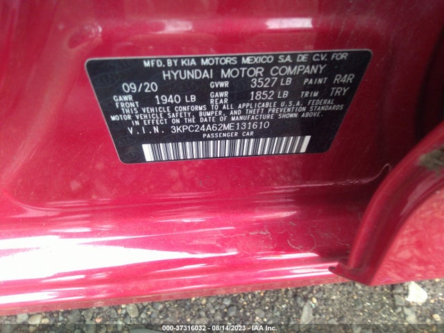 Hyundai ACCENT SE 2021 3KPC24A62ME131610 Image 9