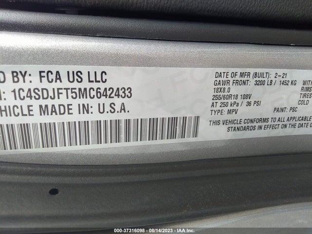 Dodge Durango Pursuit 2021 1C4SDJFT5MC642433 Image 9