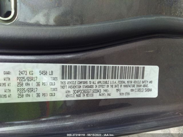 3C4PDCBG5GT165943 Dodge Journey Sxt