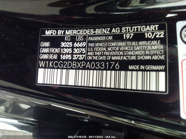 2023 Mercedes-Benz EQS, VIN: W1KCG2DBXPA033176