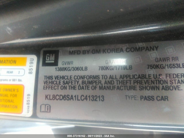 Chevrolet Spark Lt 2020 KL8CD6SA1LC413213 Image 9