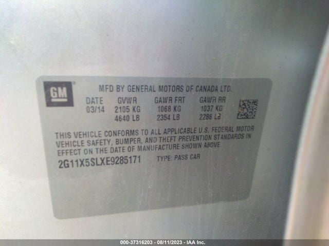 Chevrolet IMPALA LS 2014 2G11X5SLXE9285171 Image 9