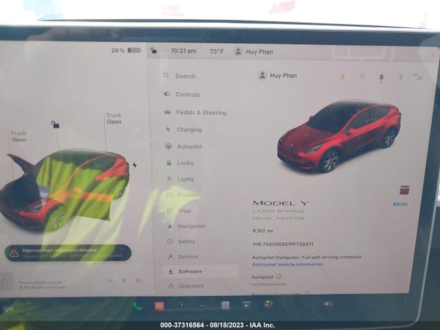 Tesla Model Y Long Range 2023 7SAYGDEE1PF739371 Image 7