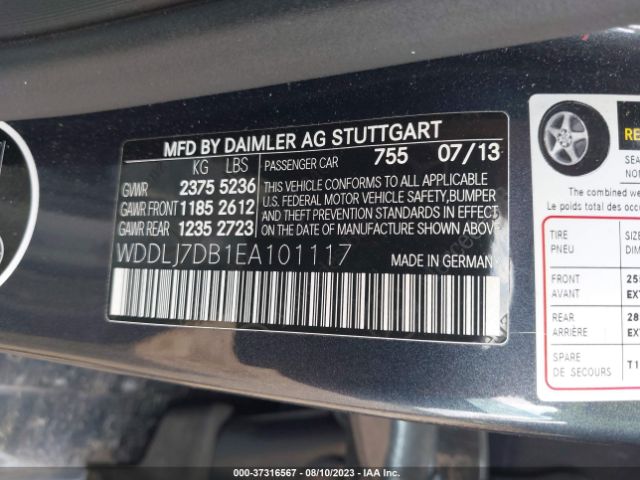 WDDLJ7DB1EA101117 Mercedes-Benz Cls-class Cls 550