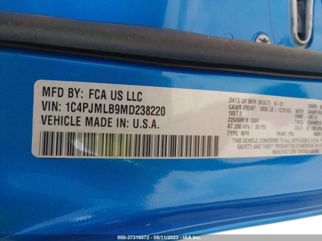 1C4PJMLB9MD238220 Jeep Cherokee Altitude