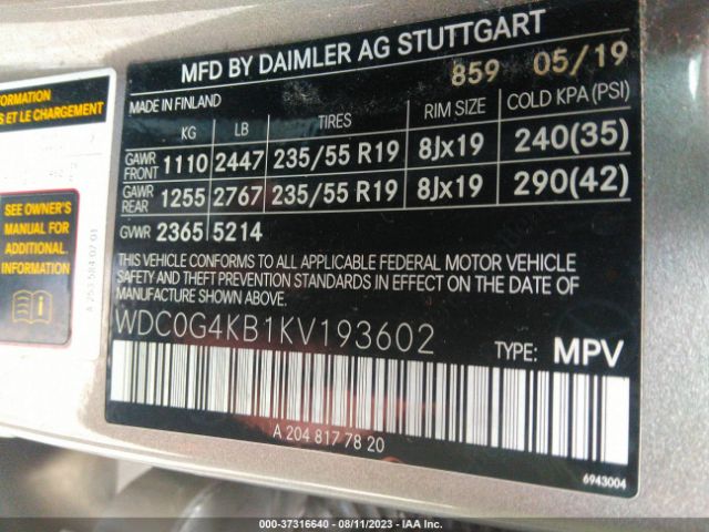 WDC0G4KB1KV193602 Mercedes-Benz Glc Glc 300