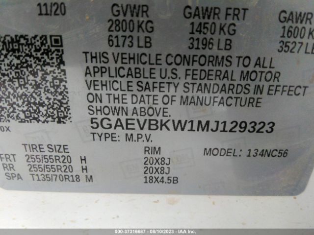 5GAEVBKW1MJ129323 Buick Enclave Premium