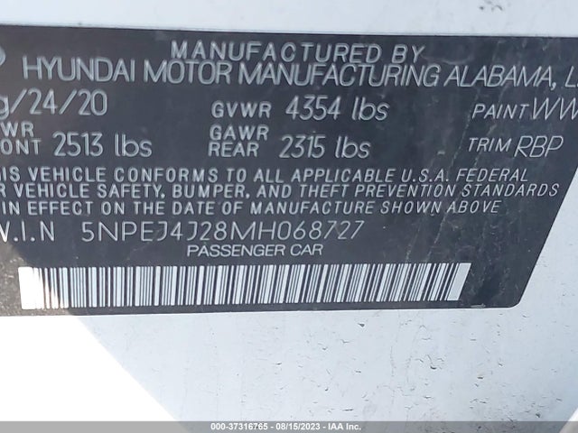 Hyundai Sonata Sel Plus 2021 5NPEJ4J28MH068727 Image 9