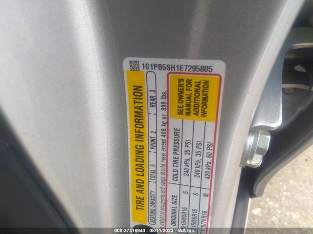Chevrolet CRUZE LS 2014 1G1PB5SH1E7295805 Image 9