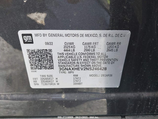 Chevrolet EQUINOX LS 2022 3GNAXHEV2NS246428 Image 9