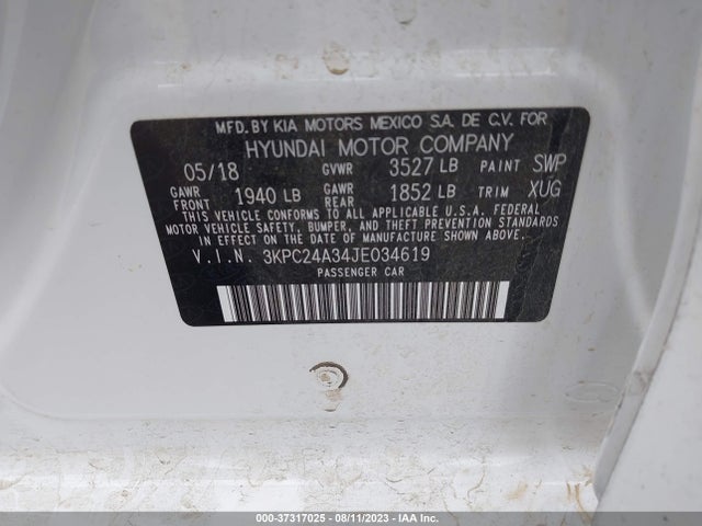 Hyundai Accent Sel 2018 3KPC24A34JE034619 Image 9