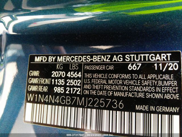 W1N4N4GB7MJ225736 Mercedes-Benz Gla Gla 250