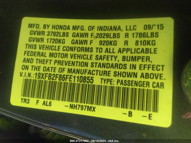 19XFB2F86FE110855 Honda CIVIC EX