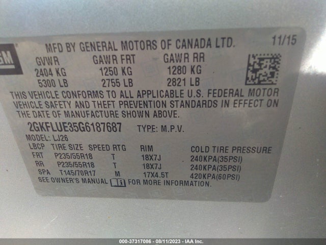 GMC Terrain Slt 2016 2GKFLUE35G6187687 Image 9