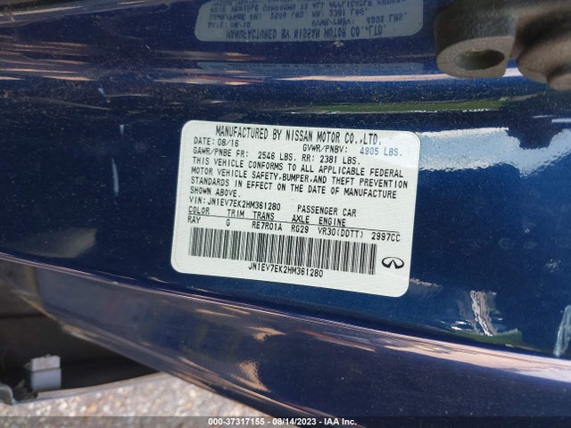 JN1EV7EK2HM361280 Infiniti Q60 3.0t Premium
