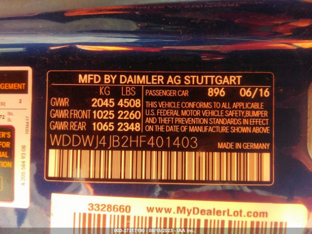 WDDWJ4JB2HF401403 Mercedes-Benz C-class C 300