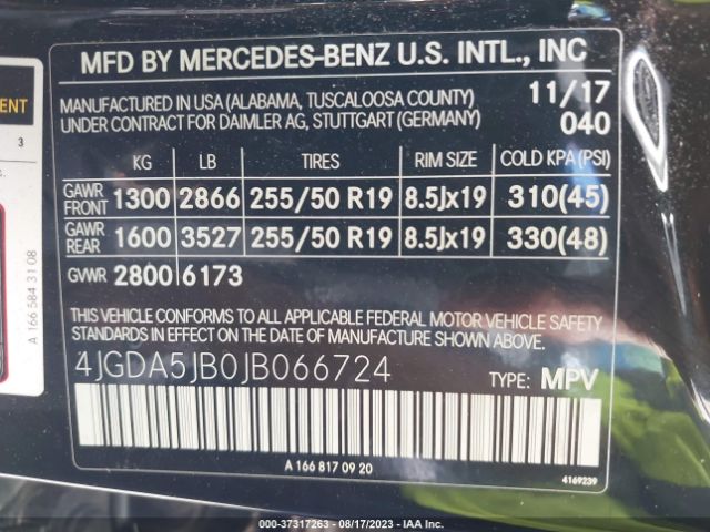 4JGDA5JB0JB066724 Mercedes-Benz Gle Gle 350