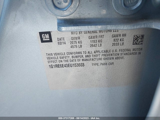 Chevrolet Volt 2014 1G1RE6E43EU153603 Image 9