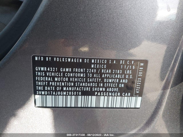 3VWD17AJ8GM285016 Volkswagen Jetta Sedan 1.8t Sport