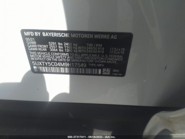 5UXTY5C04M9H17549 BMW X3 Xdrive30i