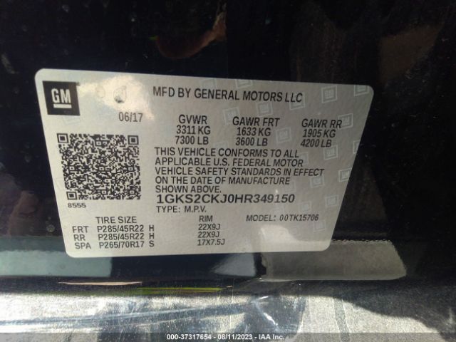 1GKS2CKJ0HR349150 GMC YUKON DENALI