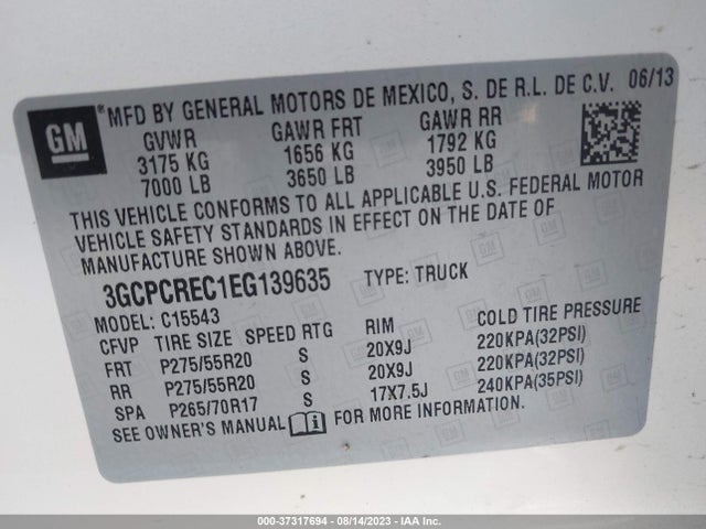 Chevrolet Silverado 1500 Lt 2014 3GCPCREC1EG139635 Image 9