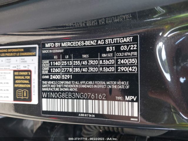 W1N0G8EB3NG076162 Mercedes-Benz Glc Glc 300