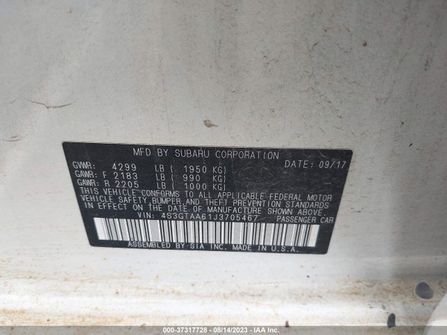Subaru Impreza 2018 4S3GTAA61J3705467 Image 9