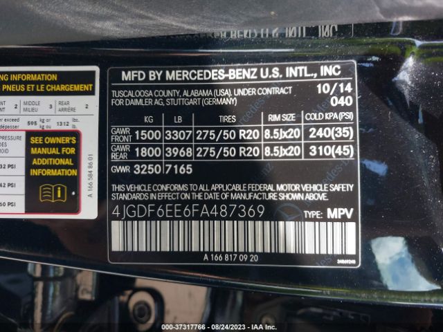 4JGDF6EE6FA487369 Mercedes-Benz Gl-class Gl 450