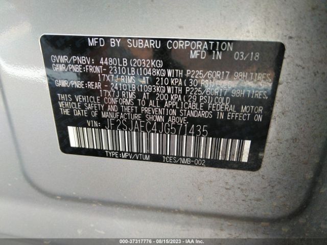 JF2SJAEC4JG571435 Subaru Forester Premium
